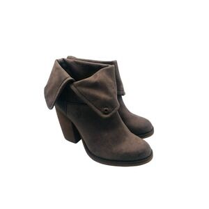 Sbicca Women's brown Fold Over Heeled Booties Size‎ 7.5
